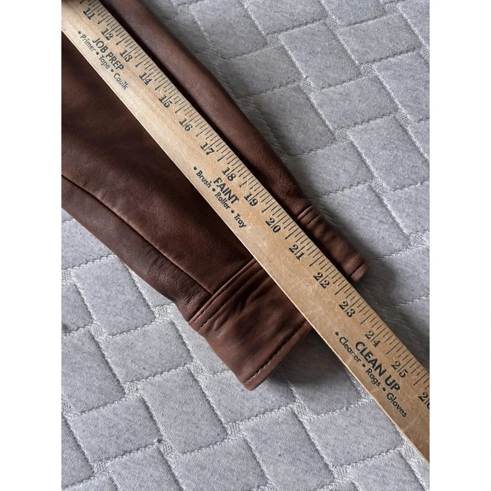 Gap Jacket Kids XL 12-16 Brown Leather Sherpa Lined Zip Coat Warm Winter